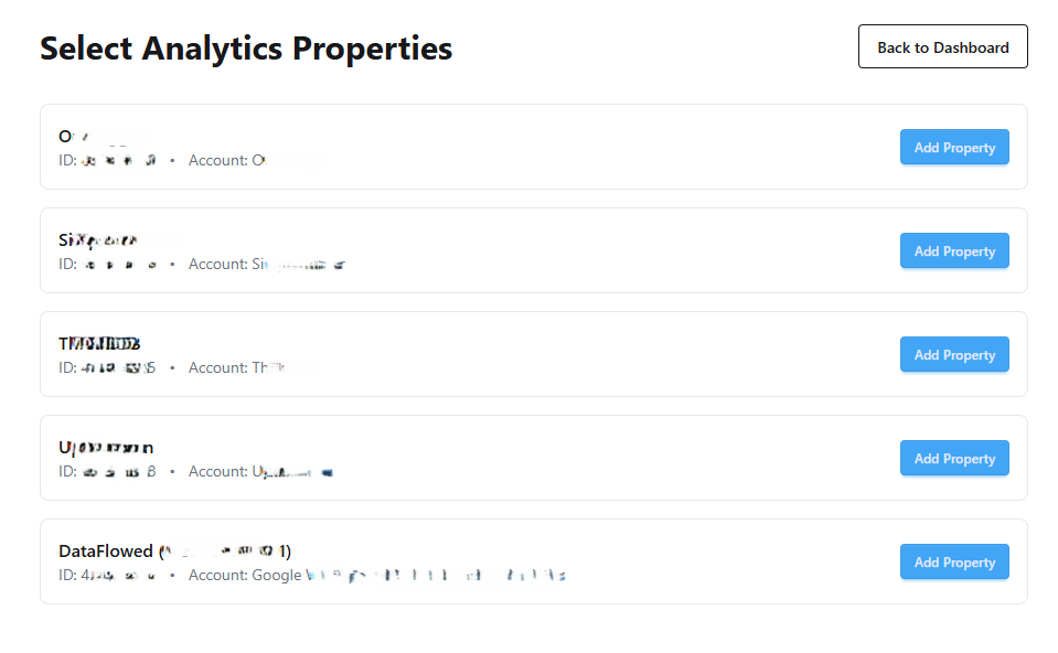 Select Analytics Property