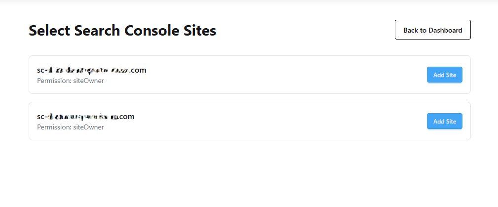 Select Search Console Site