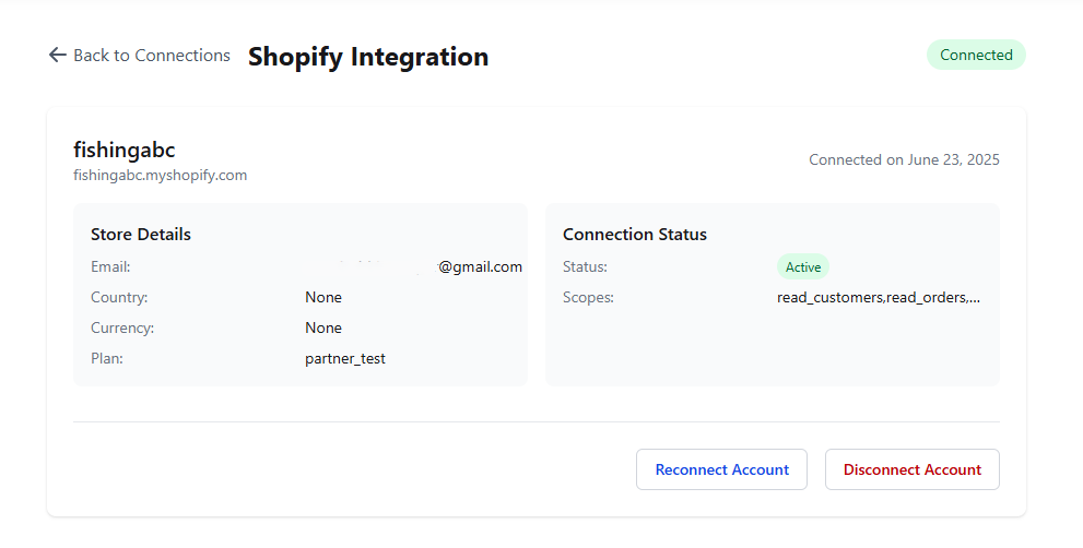 Shopify Integration Dashboard